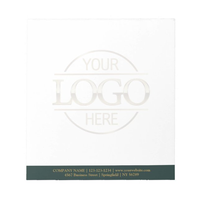 Custom Business Logo Faded Backdrop Modern Simple Notepad (Front)