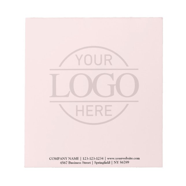 Custom Business Logo Faded Backdrop Modern Simple Notepad (Front)