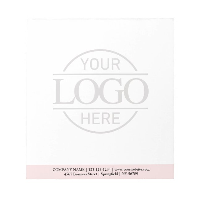 Custom Business Logo Faded Backdrop Modern Simple Notepad (Front)