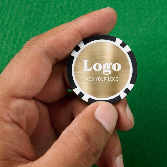 Custom Business Logo Gold Metallic Poker Chips (Hand)