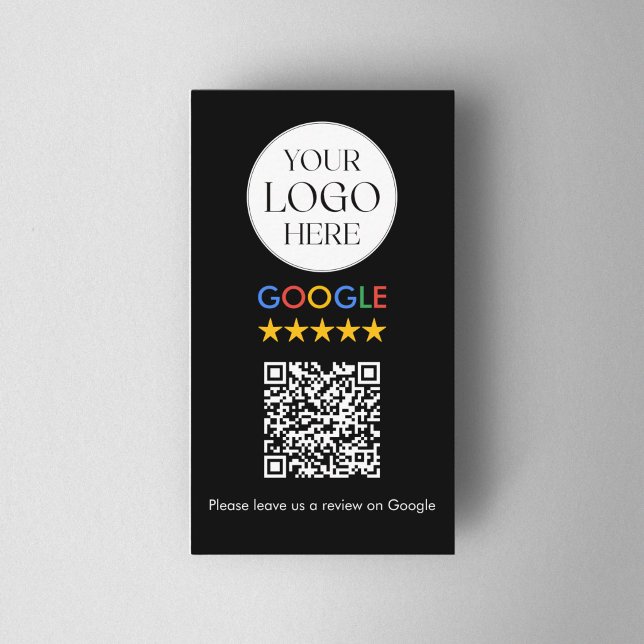 Custom Business Logo Google Review QR Code Card (Creator Uploaded)