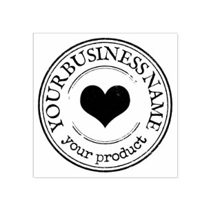 Custom Business Logo Handmade Heart Rubber Stamp