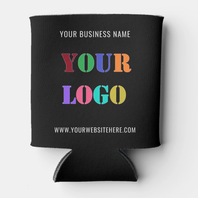 Custom Business Logo Info Can Cooler Choose Colour (Front)