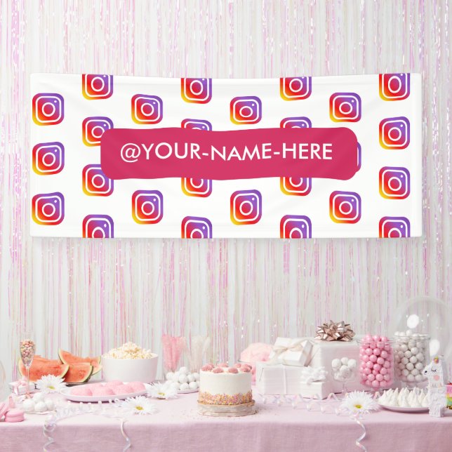 custom business logo instagram backdrop simple banner (Party)
