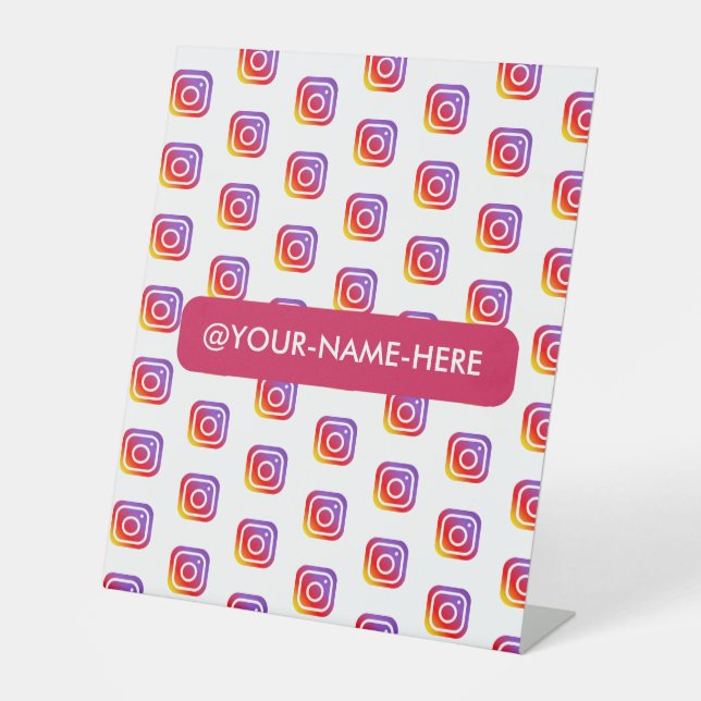 custom business logo instagram backdrop simple pedestal sign (Front)