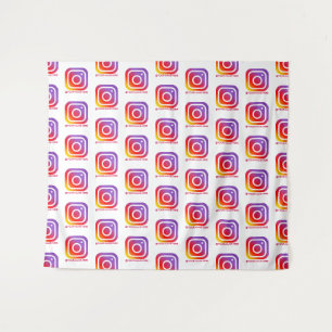 custom business logo instagram backdrop tapestry