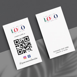 Custom Business Logo Instagram Facebook QR Code Business Card