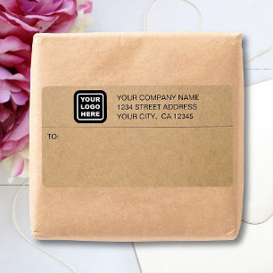 Custom Business Logo Kraft Style Shipping Labels