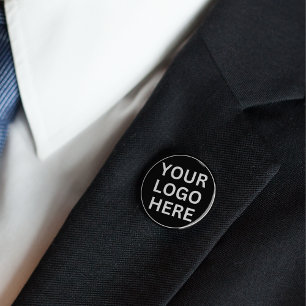Custom Business Logo l Black & White Branded  3 Cm Round Badge