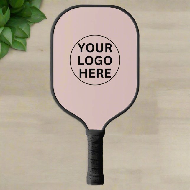 Custom Business Logo l Branded Blush Pink & Black Pickleball Paddle (Creator Uploaded)