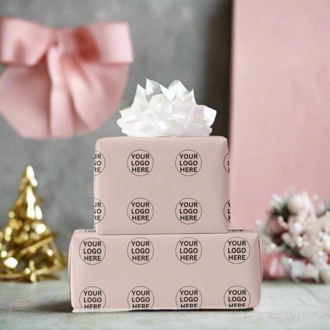 Custom Business Logo l Promotional Blush Pink  Wrapping Paper (Creator Uploaded)