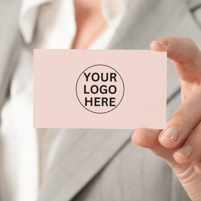 Custom Business Logo l Simple Clean Blush Pink  Card (Creator Uploaded)