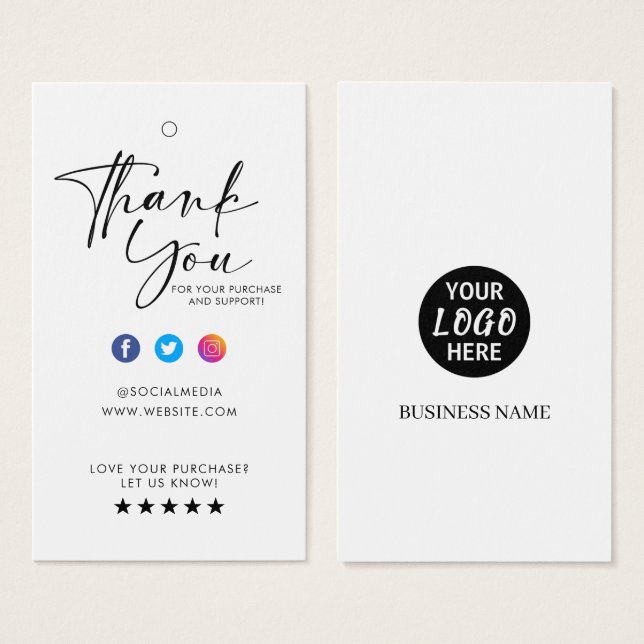 Custom Business Logo Label Hang Tag (Front & Back)