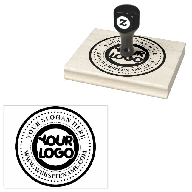 Custom Business Logo Large Rubber Stamp (Stamped)