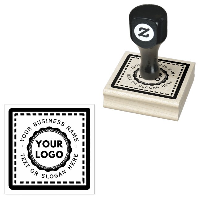 Custom Business Logo Large  Rubber Stamp (Stamped)