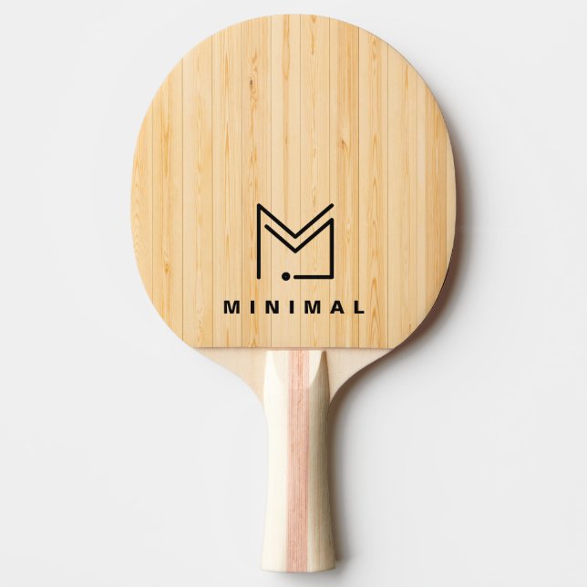 Custom Business Logo Light Wood Minimal Design Ping Pong Paddle (Front)