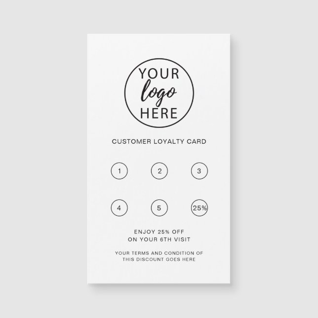 Custom Business Logo Magnetic Loyalty Card (Front)