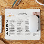 Custom Business Logo Marketing 2024 Calendar Mouse Pad<br><div class="desc">This modern business calendar mousepad is custom made with your professional company name under the the agent name in chic typography. This minimalist black and white calendar magnet features your logo on one side and personalised photo on the other. Contemporary marketing tools for a corporation in 2024. The weeks start...</div>