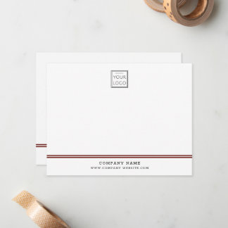 Custom Business Logo Maroon Line Company Name Card