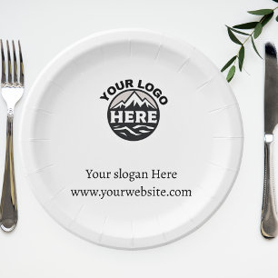 Custom Business Logo Minimalist Company Event Paper Plate