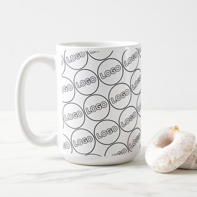Custom Business Logo Modern Branded Coffee Mug (With Donut)