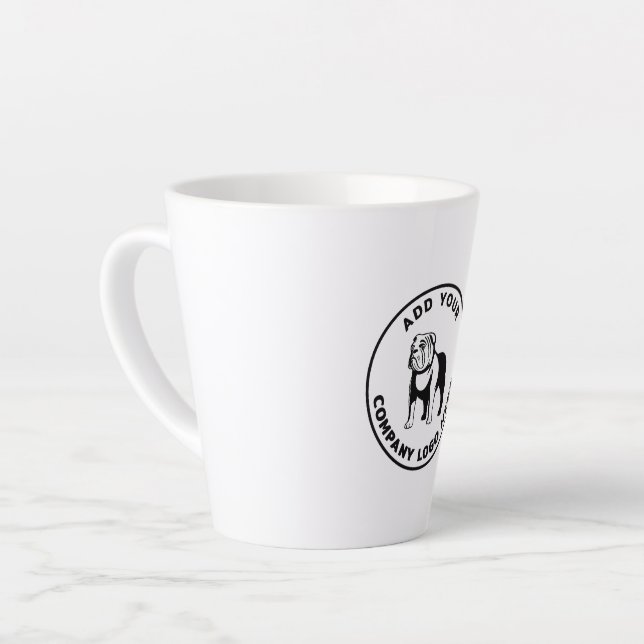 Custom Business Logo Modern Marketing Giveaway Latte Mug (Left Angle)