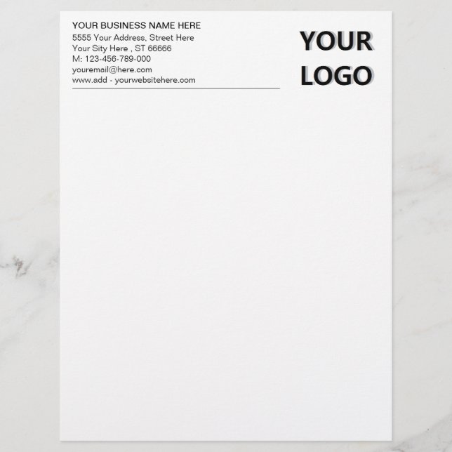 Custom Business Logo Modern Office Letterhead (Front)