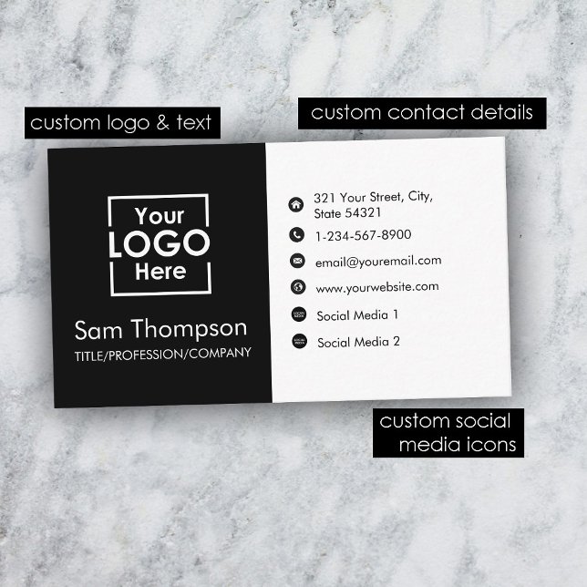 Custom Business Logo Modern Simple Minimalist  Business Card (Custom Business Logo Modern Simple Minimalist Business Card)