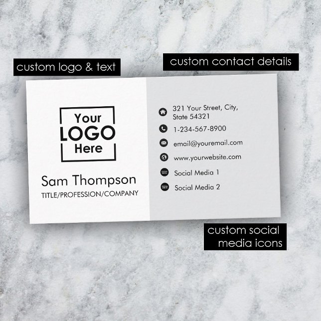 Custom Business Logo Modern Simple Minimalist  Card (Custom Business Logo Modern Simple Minimalist Business Card)