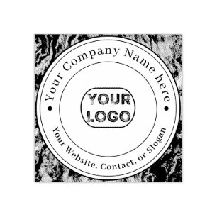 Custom Business Logo Name Contact Information Rubber Stamp
