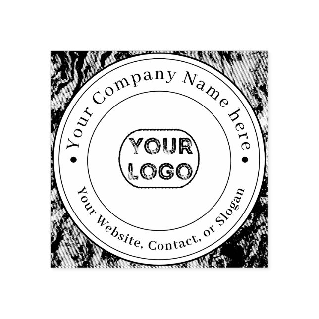 Custom Business Logo Name Contact Information Rubber Stamp (Imprint)