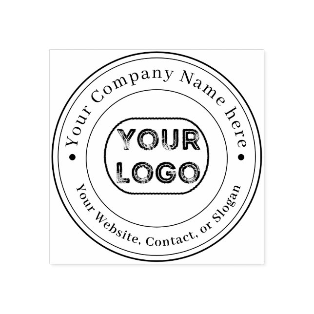 Custom Business Logo Name Contact Information Rubber Stamp (Imprint)