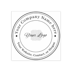 Custom Business Logo Name Contact Information Rubber Stamp