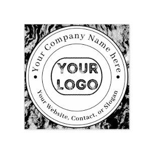 Custom Business Logo Name Contact Information Rubber Stamp