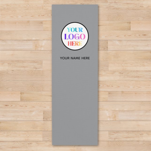 Custom Business Logo Name Gray Yoga Mat (Creator Uploaded)