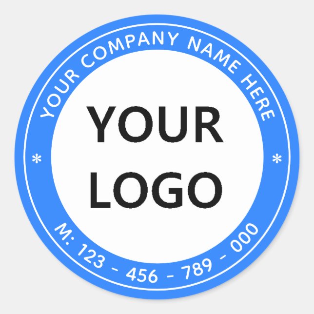 Custom Business Logo Name Phone Stickers Template (Front)