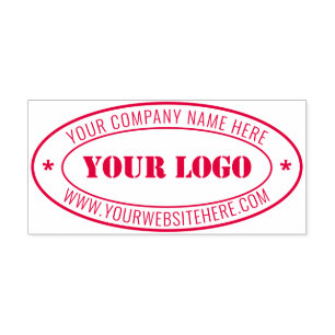 Custom Business Logo Name Website Oval Stamp