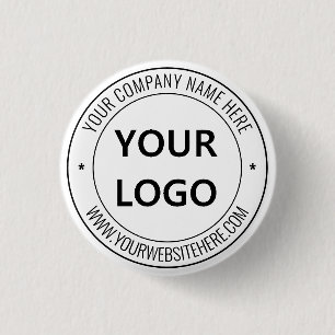 Custom Business Logo Name Website Round Button