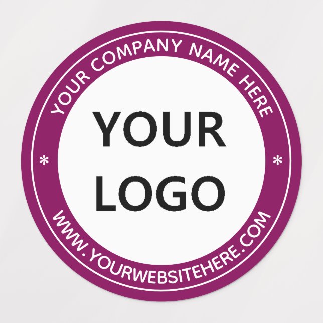 Custom Business Logo Name Website Round Labels (Design 3)