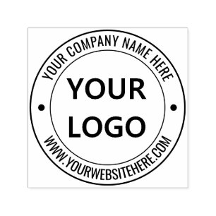 Custom Business Logo Name Website Round Stamp