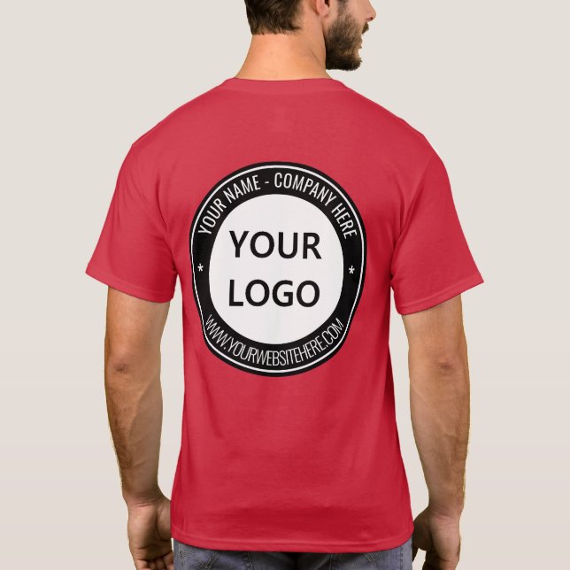 Custom Business Logo Name Website T-Shirt (Back)