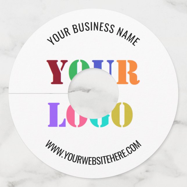 Custom Business Logo Name Website Wine Glass Tag (Front)
