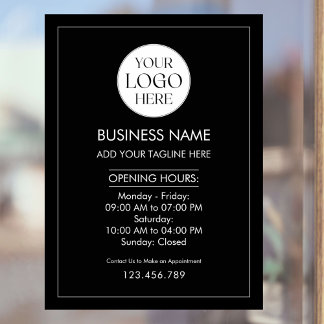Custom Business Logo Opening Hour Modern Simple