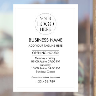 Custom Business Logo Opening Hour Modern Simple
