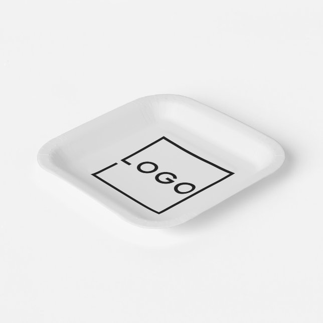 Custom Business Logo Paper Plate (Angled)