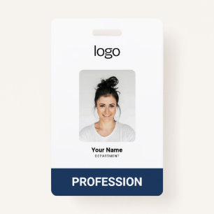 Custom Business Logo, Photo, Bar Qr Code ID Badge