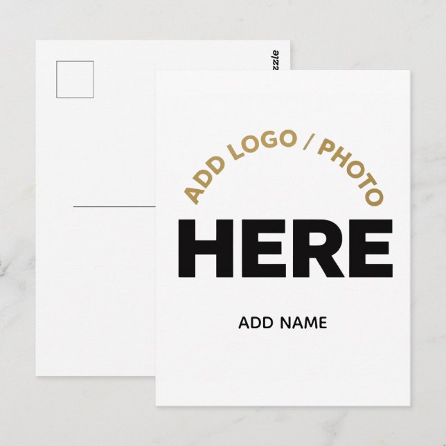 Custom Business Logo Photo Text Postcard (Front/Back)