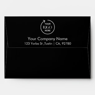 Custom Business Logo Professional Black Envelope