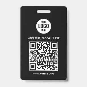 Custom  Business Logo Professional Simple White  ID Badge