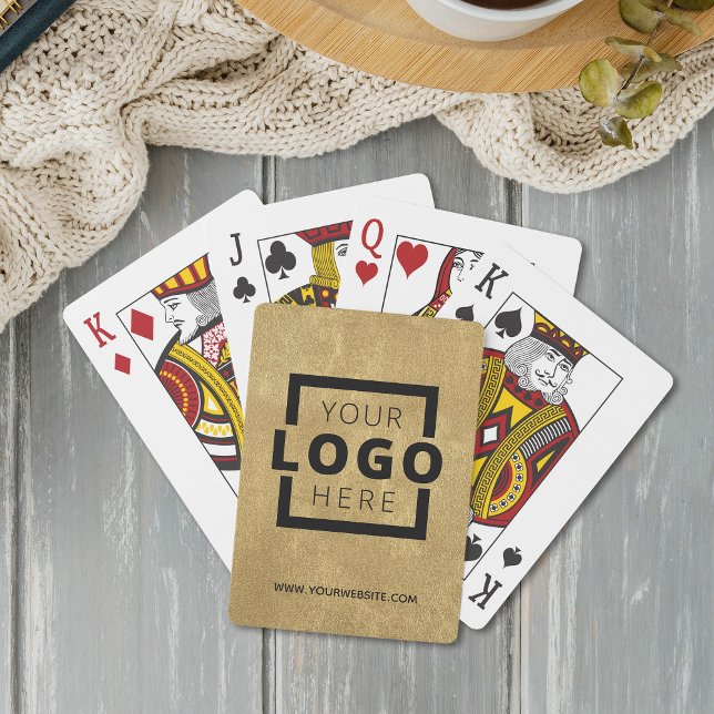 Custom Business Logo Promotion Branded Black Gold Playing Cards (Creator Uploaded)